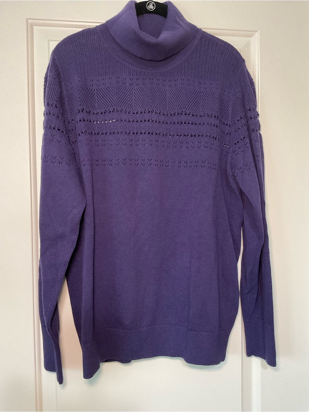 Banana Republic Purple Pointelle Turtleneck Sweater